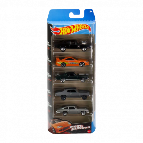 Машинка Базова Hot Wheels Dodge Charger / Toyota Supra / Mustang / Chevelle SS / Aston Martin Fast & Furious HLY70 HND08 Orange 5шт Новий - Retromagaz