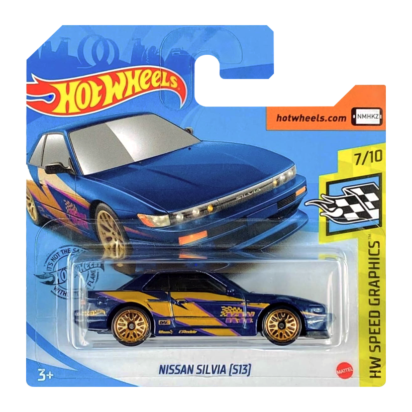 Машинка Базова Hot Wheels Nissan Silvia (S13) Speed Graphics 1:64 GHF03 Dark Blue - Retromagaz