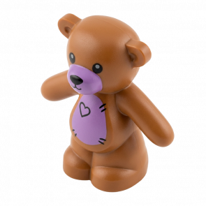 Фігурка Lego Земля Teddy Bear with Black Eyes Metallic Pink Muzzle and Stomach Animals 98382pb010 6294528 Reddish Copper Б/У - Retromagaz