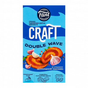 Грінки Flint Craft Double Wave зі Смаком Домашній Часник 70g - Retromagaz