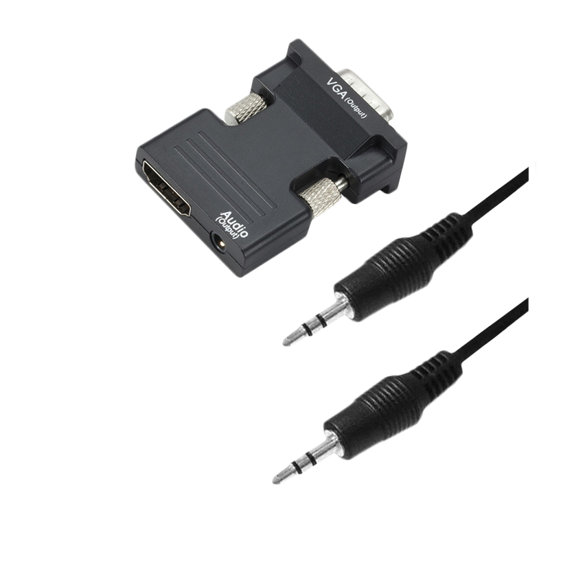 Адаптер Congdi VGA - HDMI + 3.5 Jack Black - Retromagaz
