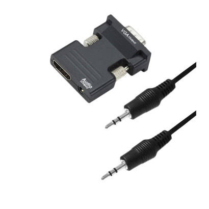 Адаптер Congdi VGA - HDMI + 3.5 Jack Black - Retromagaz