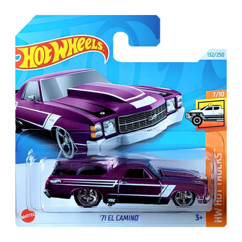 Машинка Базовая Hot Wheels '71 El Camino Super Treasure Hunt STH Hot Trucks 1:64 HTF35 Purple - Retromagaz