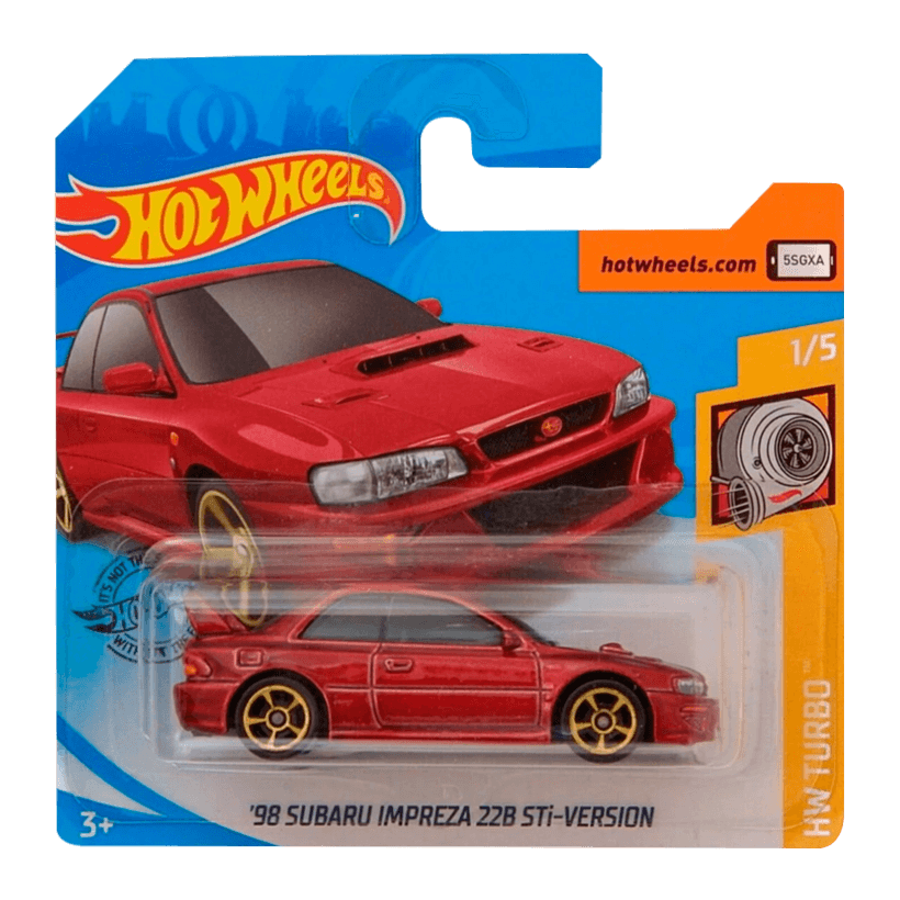 Машинка Базовая Hot Wheels '98 Subaru Impreza 22B STi-Version Turbo 1:64 GHF06 Red - Retromagaz