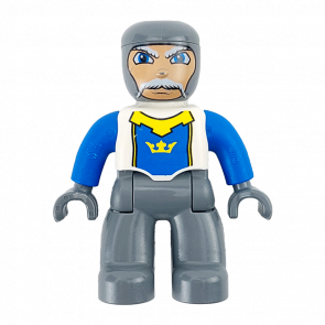 Фигурка Lego Duplo Другое Male Castle Dark Bluish Gray Legs White Chest Blue Arms Dark Bluish Gray Hands 47394pb007 1шт Б/У Хороший - Retromagaz