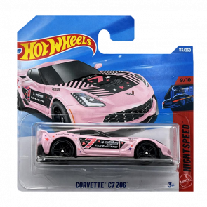 Машинка Базовая Hot Wheels Corvette C7 Z06 Nightspeed 1:64 JJJ73 Pink - Retromagaz