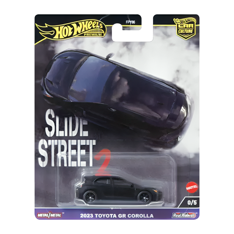 Машинка Premium Hot Wheels 2023 Toyota GR Corolla Chase Slide Street 1:64 HKC87 Black - Retromagaz