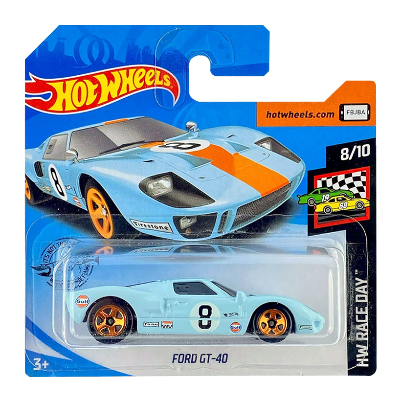 Машинка Базова Hot Wheels Ford GT-40 Gulf Race Day 1:64 GHC55 Light Blue - Retromagaz