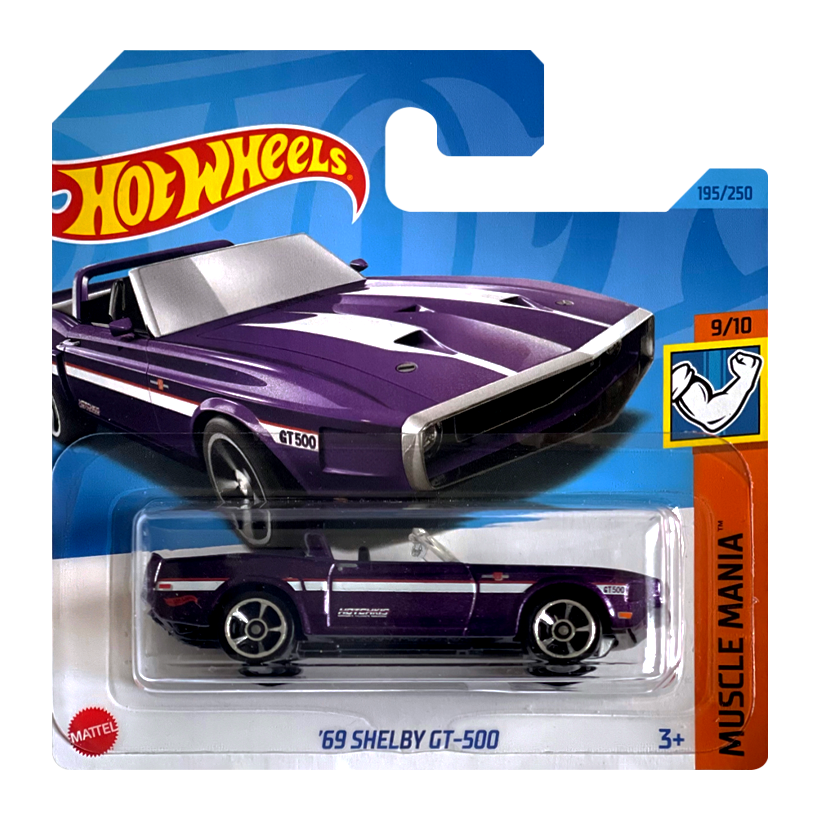 Машинка Базова Hot Wheels '69 Shelby GT-500 Muscle Mania 1:64 HKJ50 Purple - Retromagaz