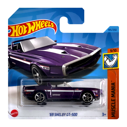 Машинка Базовая Hot Wheels '69 Shelby GT-500 Muscle Mania 1:64 HKJ50 Purple - Retromagaz