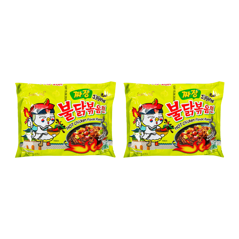 Набір Локшина 2шт Samyang Buldak Jjajang Куряча у Бобовому Соусі Середньогостра 140g - Retromagaz