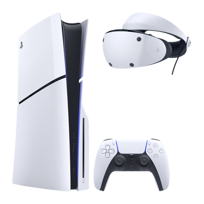 Набор Консоль Sony PlayStation 5 Slim Blu-ray 1TB White Новый  + Очки Виртуальной Реальности Проводной VR2 - Retromagaz