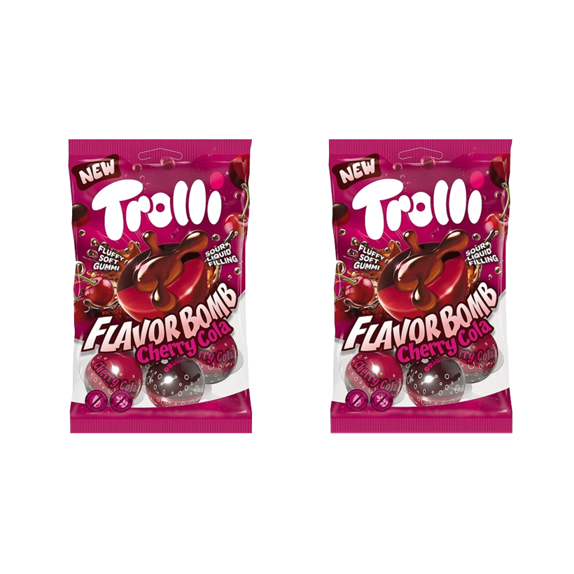 Набор Конфеты Жевательные 2шт Trolli Cherry Cola 75g - Retromagaz
