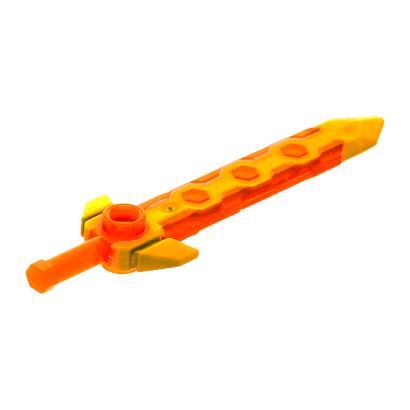 Оружие Lego Long with Pearl Gold Меч 24108c03 6212191 Trans-Neon Orange Б/У - Retromagaz