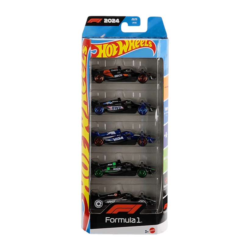 Машинка Базова 5шт Hot Wheels Formula One F1 Race Team 1:64 JBJ78 JGF58 Black - Retromagaz