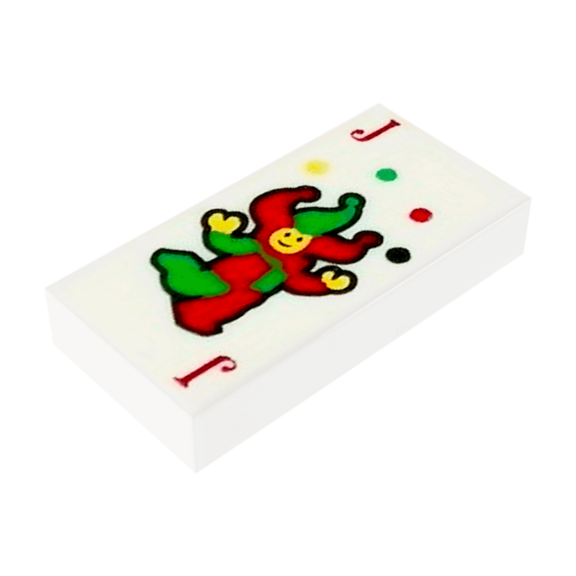 Плитка Lego Декоративна Tile Playing Card Joker Pattern 1 x 2 3069pb0338 3069bpb0338 6087964 White Б/У - Retromagaz