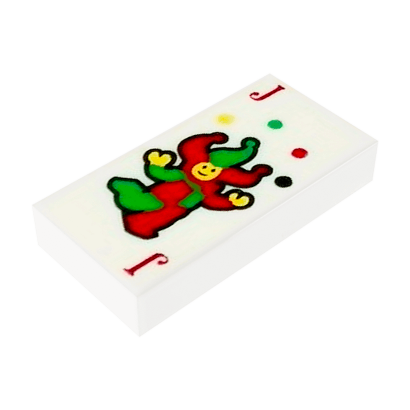 Плитка Lego Декоративная Groove with Playing Card Joker Pattern 1 x 2 3069bpb0338 6087964 White Б/У - Retromagaz