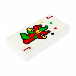 Плитка Lego Декоративная Groove with Playing Card Joker Pattern 1 x 2 3069bpb0338 6087964 White Б/У