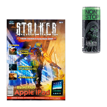 Набор Комикс S.T.A.L.K.E.R. №1 2011 год Глеб Скоробогатов, Роман Куликов, Ежи Тумановский  + Напиток Энергетический Stalker 2 Green - Retromagaz