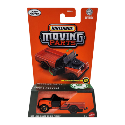 Тематическая Машинка Matchbox 1965 Land Rover Gen II Pickup Super Chase Moving Parts 1:64 JBX05 Orange - Retromagaz