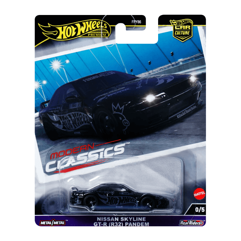 Машинка Premium Hot Wheels Nissan Skyline GT-R (R32) Pandem Chase Modern Classics 1:64 HRW01 Black - Retromagaz