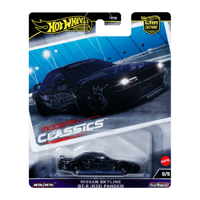 Машинка Premium Hot Wheels Nissan Skyline GT-R (R32) Pandem Chase Modern Classics 1:64 HRW01 Black - Retromagaz