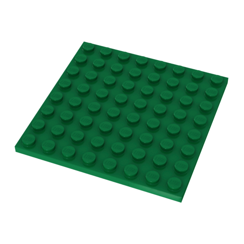 Пластина 4шт Lego Обычная 8 x 8 41539 42534 4161677 Green Б/У - Retromagaz