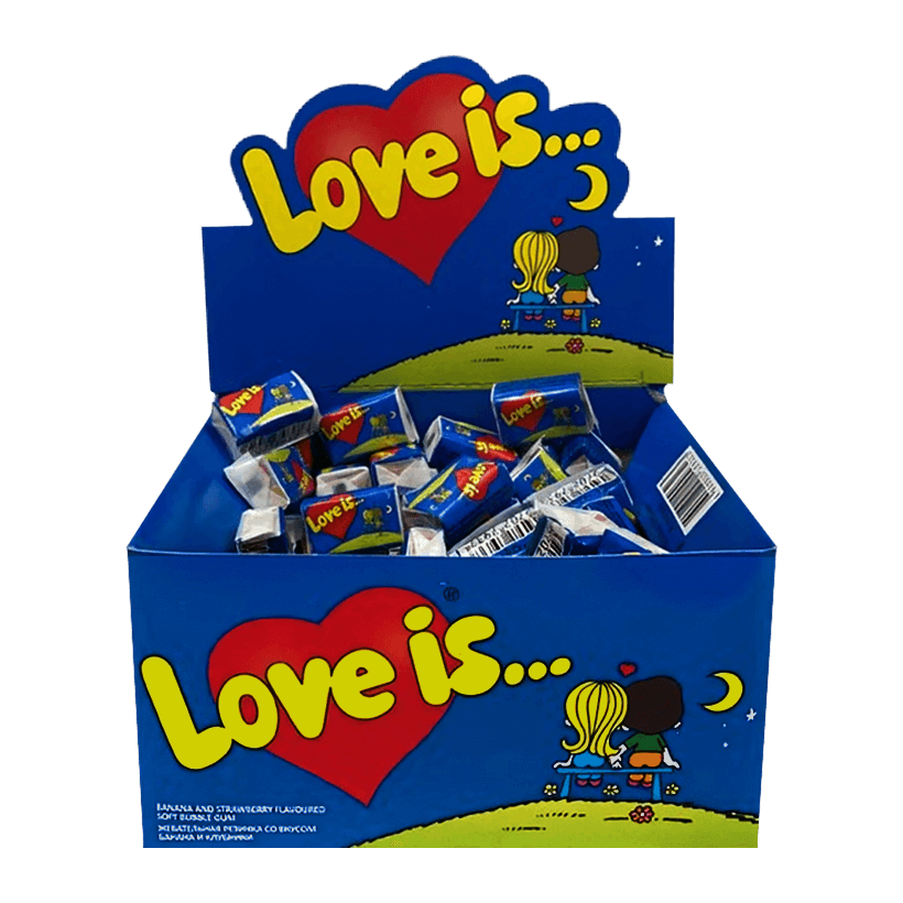 Набор Жевательная Резинка 100шт Love is... Банан Клубника 4,2g - Retromagaz