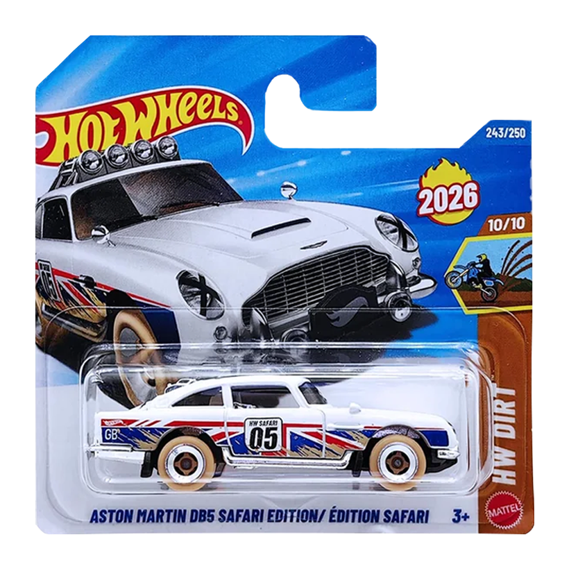 Машинка Базовая Hot Wheels Aston Martin DB5 Safari Edition HW Dirt 1:64 JJH76 White - Retromagaz