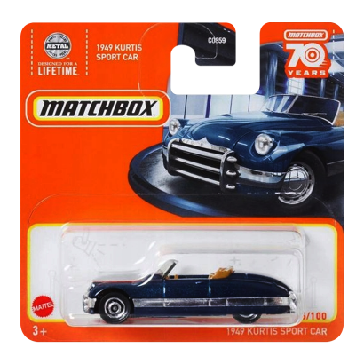 Машинка Большой Город Matchbox 1949 Kurtis Sport Car Showroom 1:64 HLC82 Blue - Retromagaz