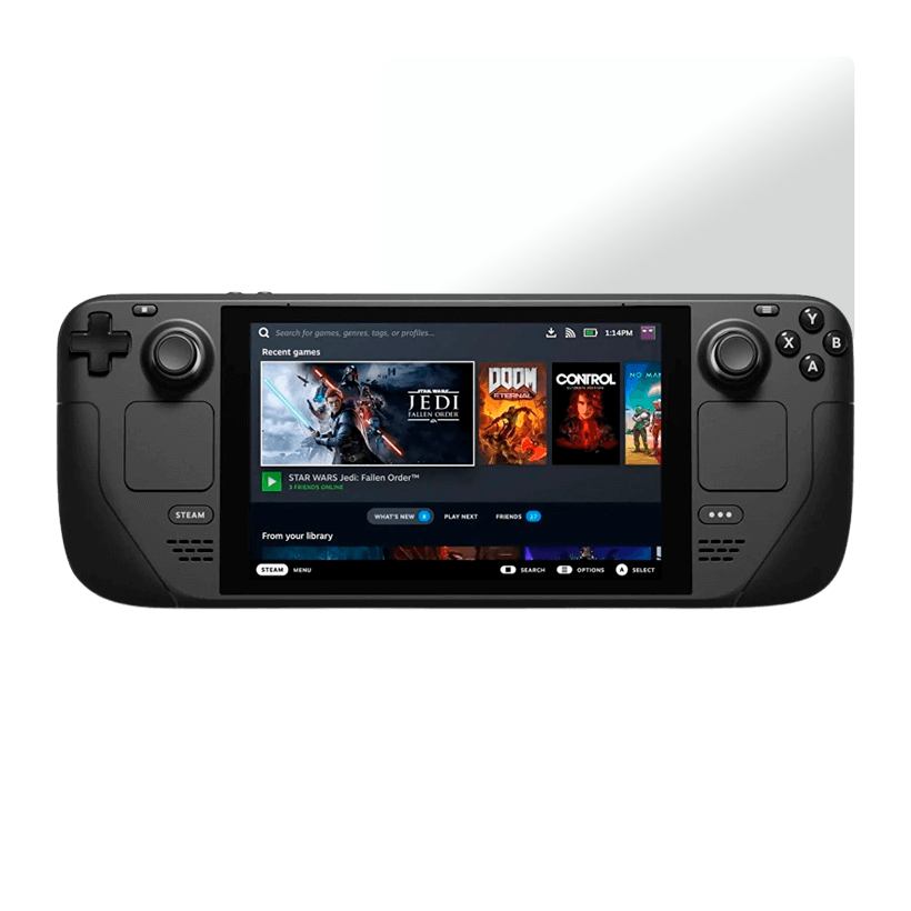 Набор Консоль Valve Steam Deck OLED 512GB Black Новый  + Защитное Стекло RMC OLED Cover Trans-Clear - Retromagaz