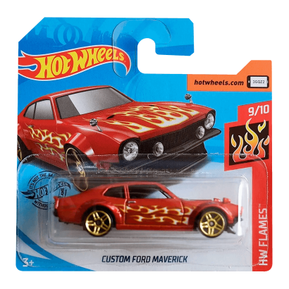 Машинка Базовая Hot Wheels Custom Ford Maverick Flames 1:64 GHF52 Red - Retromagaz