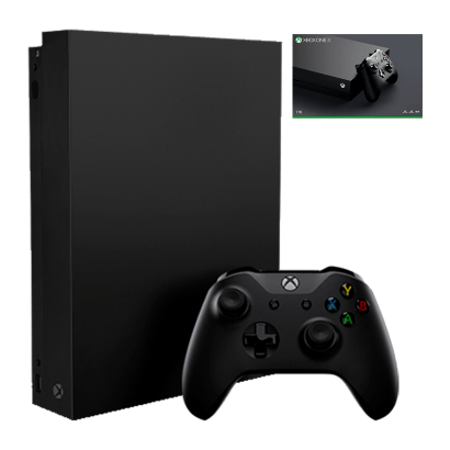 Набор Консоль Microsoft Xbox One X 1TB Black Б/У  + Коробка - Retromagaz