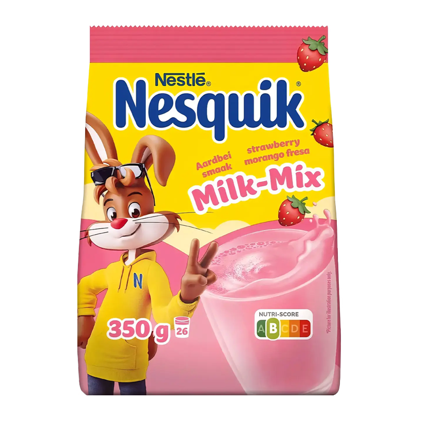 Какао Nestle Nesquik Milk-Mix Клубника 350g - Retromagaz