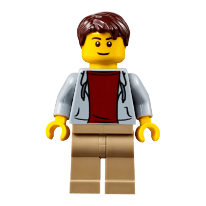 Фігурка Lego City People 973pb2066 Light Bluish Gray Hoodie with Dark Red Shirt cty0707 Б/У Нормальний - Retromagaz