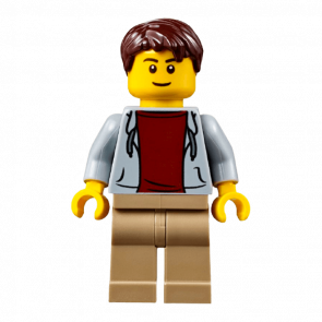 Фігурка Lego City People 973pb2066 Light Bluish Gray Hoodie with Dark Red Shirt cty0707 Б/У Нормальний