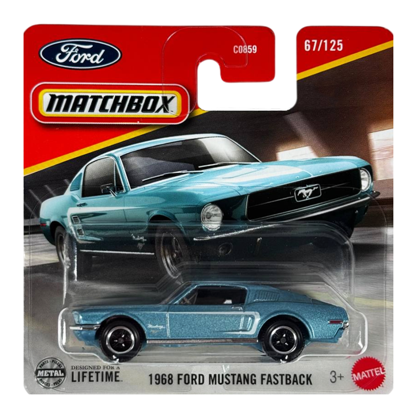 Машинка Велике Місто Matchbox 1968 Ford Mustang Fastback Showroom 1:64 JHN47 Blue - Retromagaz
