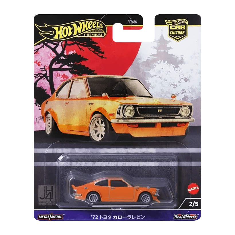 Машинка Premium Hot Wheels '72 Toyota Corolla Levin Japan Historics 1:64 HRV69 Orange - Retromagaz
