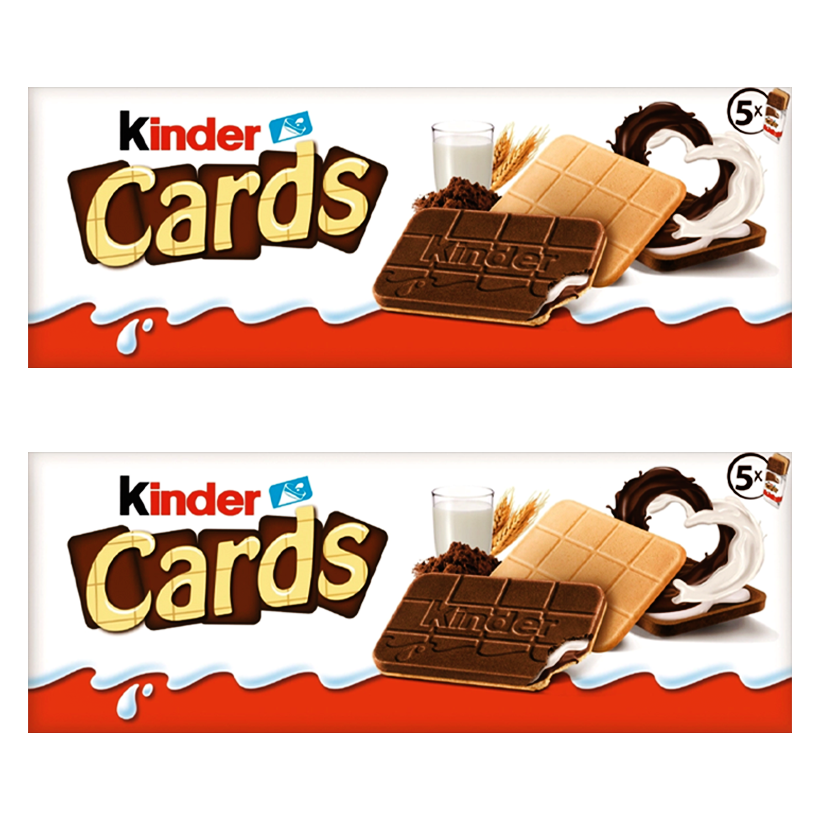 Набор Печенье 2шт Kinder Cards 5 Pieces 128g - Retromagaz