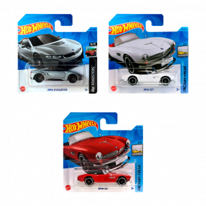 Набір Машинка Базова Hot Wheels BMW i8 Roadster HKH44 Silver + 507 HKG30 White + 507 HKK77 Red