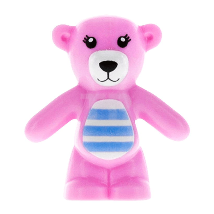 Фигурка Lego Земля Teddy Bear Black Eyes Medium Blue Stripes Animals 98382pb006 6197803 Bright Pink Б/У - Retromagaz