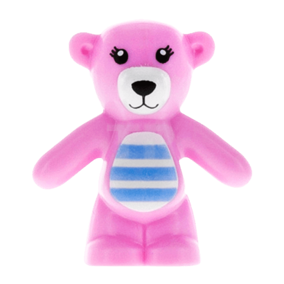 Фигурка Lego Teddy Bear Black Eyes Medium Blue Stripes Animals Земля 98382pb006 1 6197803 Bright Pink Б/У - Retromagaz
