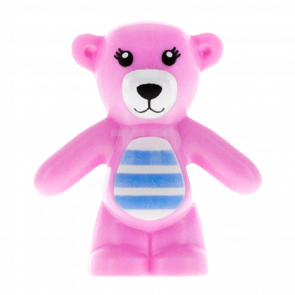 Фігурка Lego Teddy Bear Black Eyes Medium Blue Stripes Animals Земля 98382pb006 1 6197803 Bright Pink Б/У