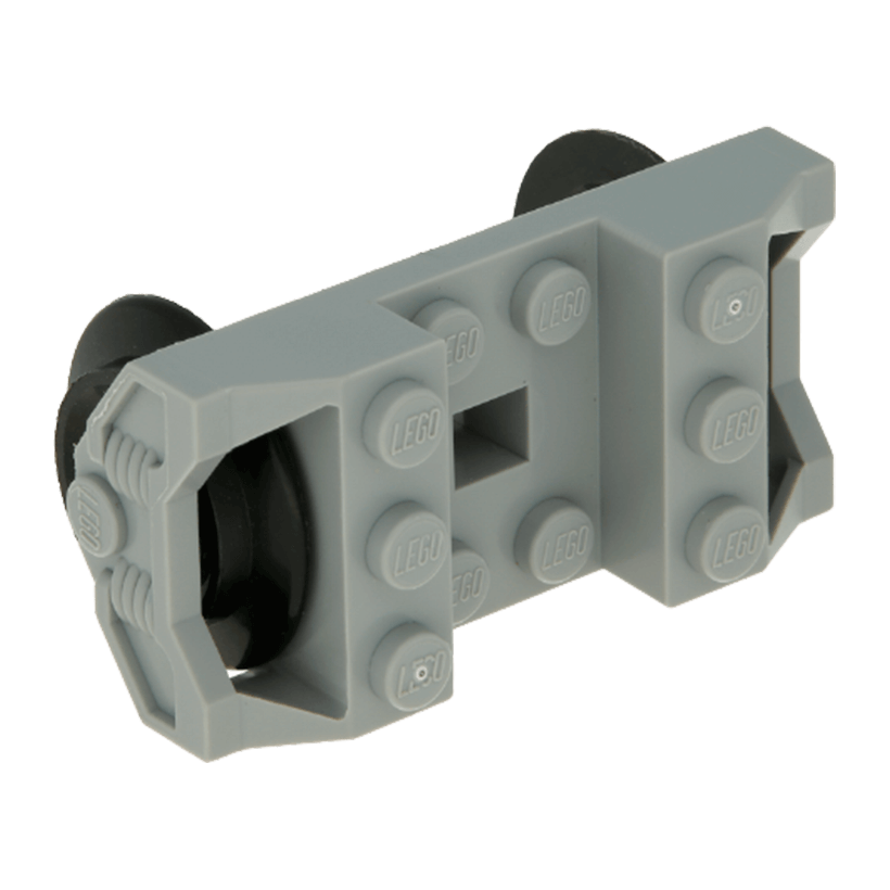 Для Поїзда Lego RC Holder with 2 Black Train Wheel 2878c02 2878 57878 x1687 4211778 4496343 4298979 Light Bluish Grey Б/У - Retromagaz