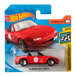 Машинка Базова Hot Wheels '91 Mazda MX-5 Miata Speed Graphics 1:64 FYD99 Red