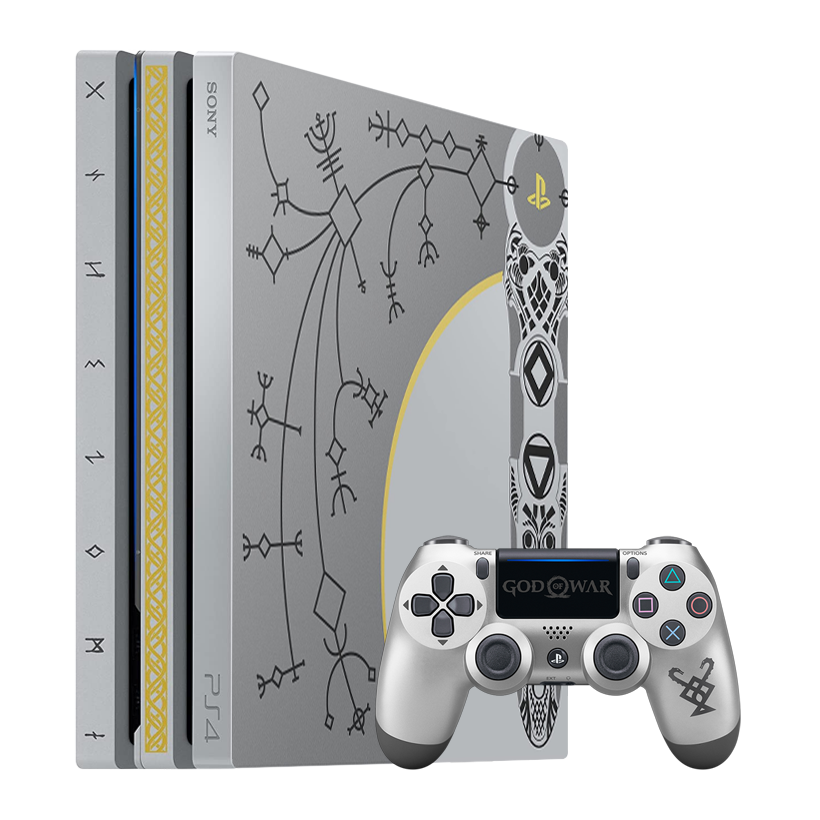 Набор Консоль Sony PlayStation 4 Pro CUH-70-71xx God of War Limited Edition 1TB Grey Б/У  + Геймпад Беспроводной DualShock 4 God of War Version 2 Silver - Retromagaz
