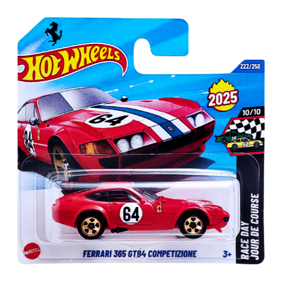 Машинка Базовая Hot Wheels Ferrari 365 GTB4 Competizione Race Day 1:64 HYW48 Red - Retromagaz