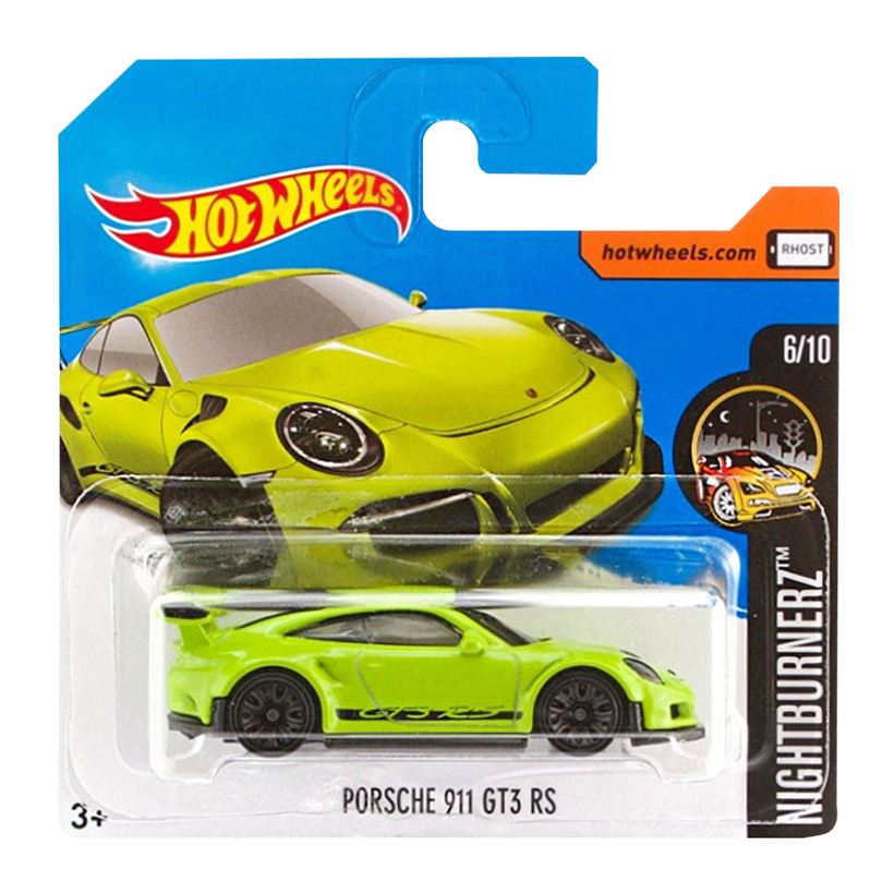 Машинка Базовая Hot Wheels Porsche Porsche 911 GT3 RS Nightburnerz 1:64 DTY80 Green - Retromagaz