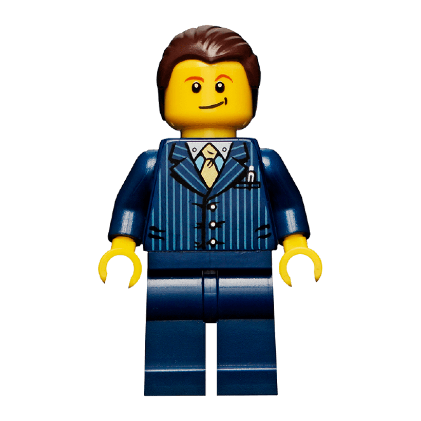Фигурка Lego People 973pb0899 Businessman Pinstripe Jacket and Gold Tie City cty0460 Б/У - Retromagaz