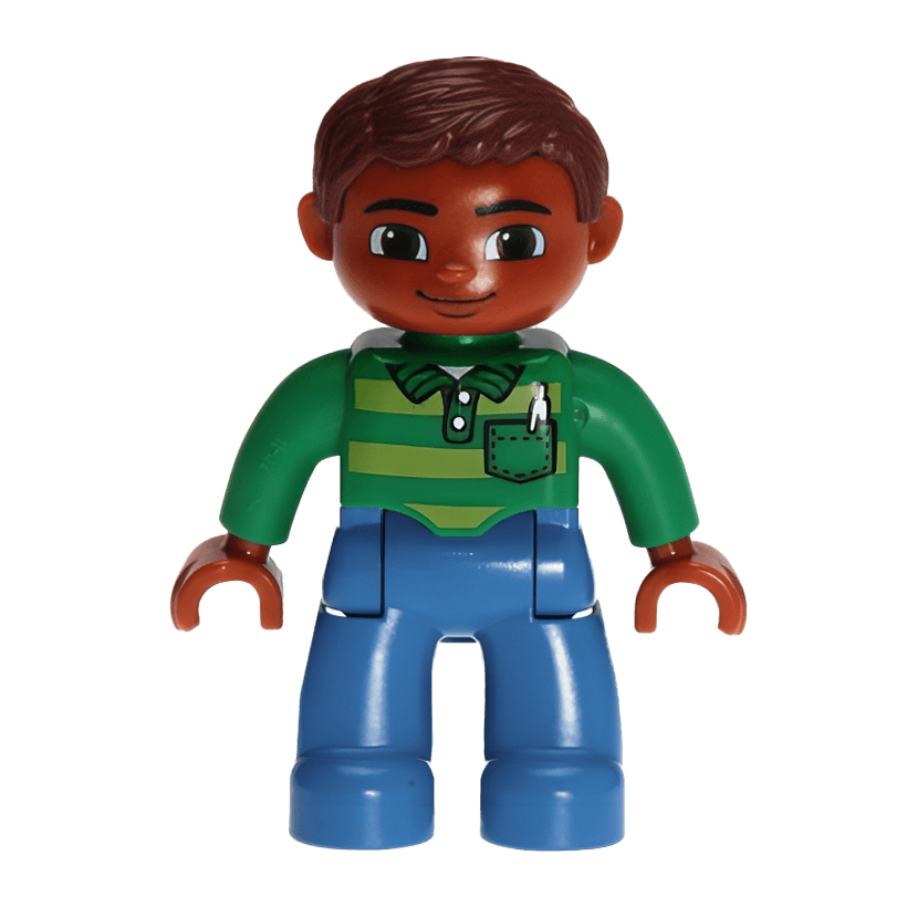 Фігурка Lego Boy Blue Legs Green Top Duplo 47394pb191 Б/У - Retromagaz